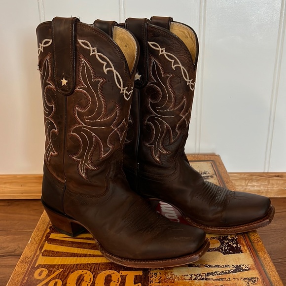 Bottes Western Cowgirl Tony Lama - Cuir Lézard Marron - Femme Pointure 6B